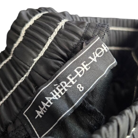 Maniere De Voir Womens Coated , Bungee Joggers, Black, Contrast Stitch, UK8/US 4 - Picture 10 of 11